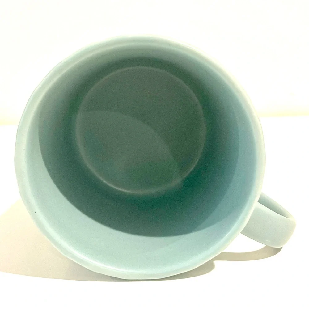 IKEA Ceramic Teal Diamond-Pattern Textured Mug